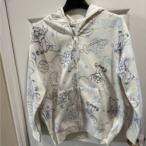 Disney White and Blue Cartoon Jacket